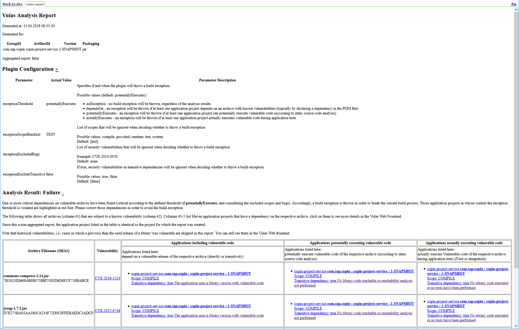 Sample Eclipse Steady report in Jenkins