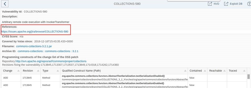 Vulnerability references